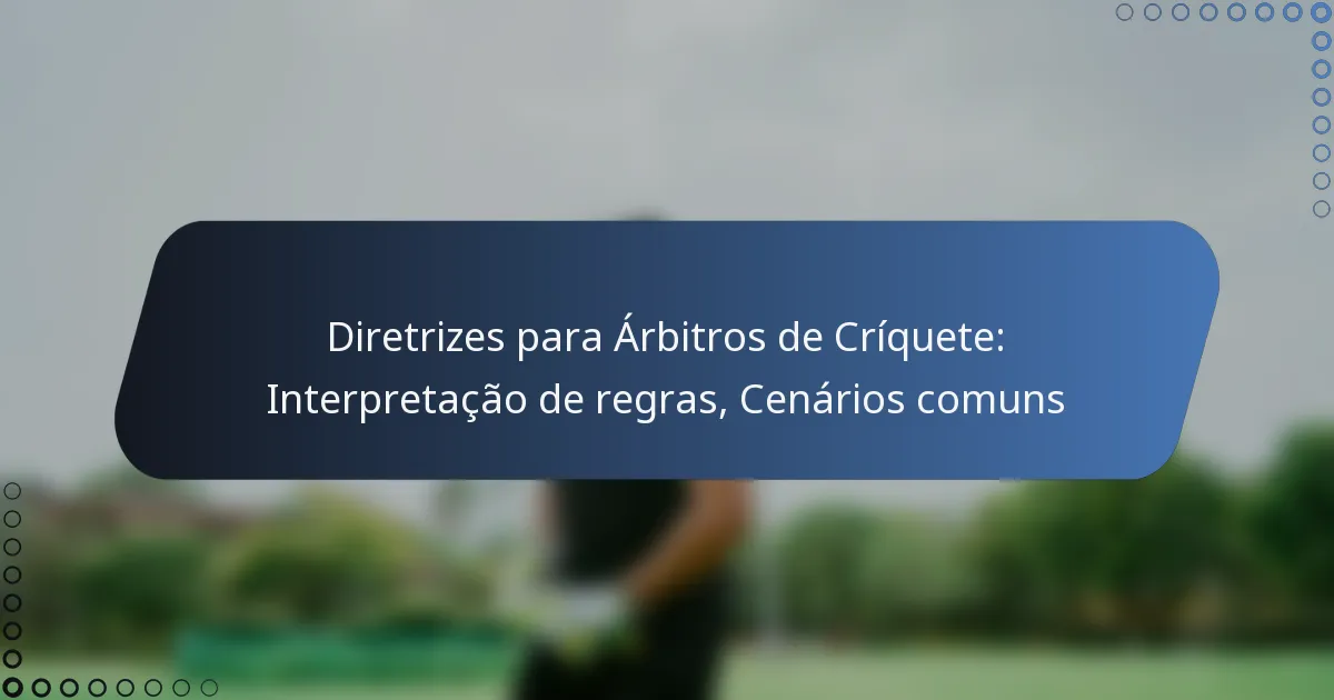 Diretrizes para Árbitros de Críquete: Interpretação de regras, Cenários comuns