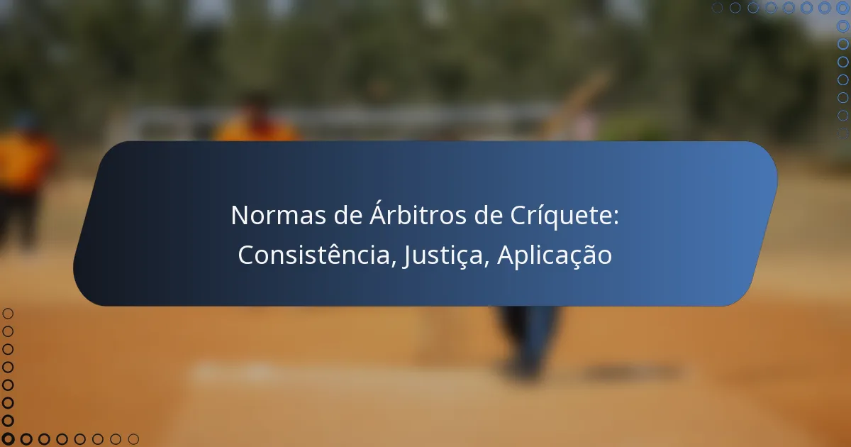 Normas de Árbitros de Críquete: Consistência, Justiça, Aplicação