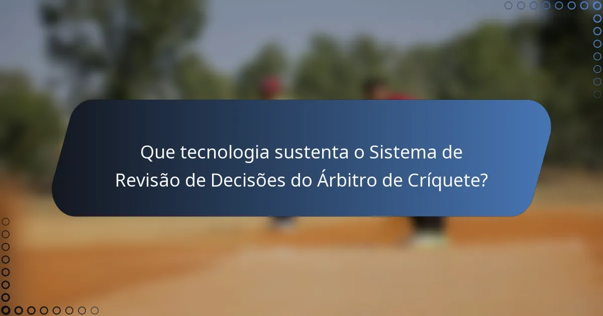 Que tecnologia sustenta o Sistema de Revisão de Decisões do Árbitro de Críquete?